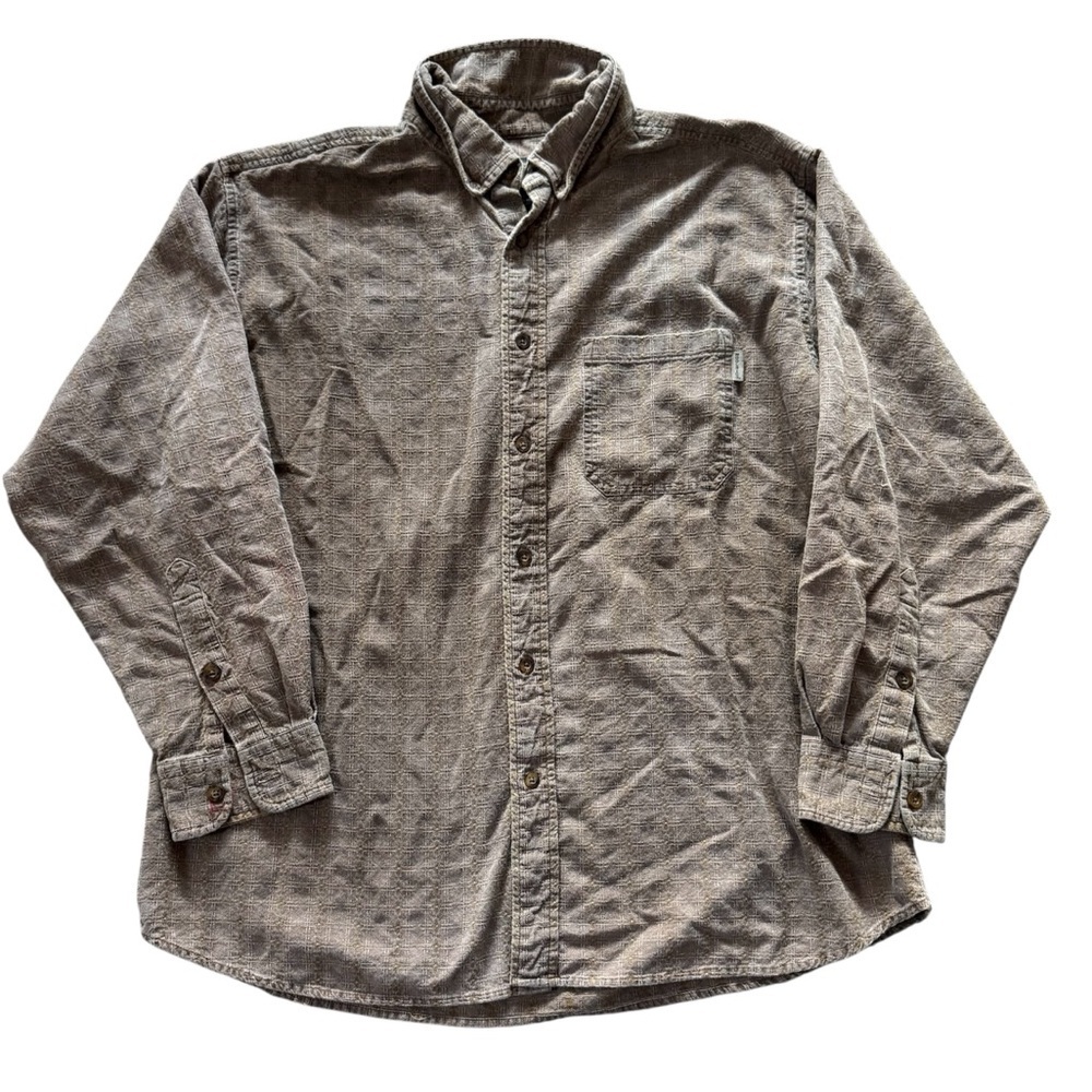 Vintage Woolrich Long Sleeve Button Down Shirt Brown Men Size XL